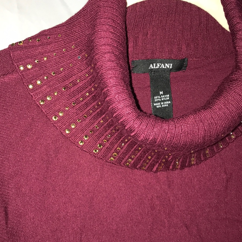 SALE Bundle 4/$20 - Only 1 Left, Size Medium - Alfani Burgundy Turtleneck - Picture 2 of 4